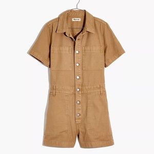 Madewell Garment-Dyed Relaxed Coverall Romper XXS